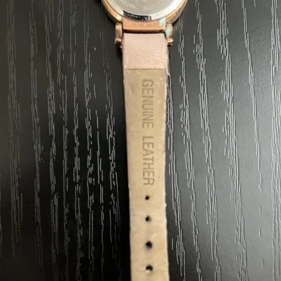 Anne Klein 10/9886 Rose Gold Bezel Pink Leather Band Women's Watch - Picture 4 of 6